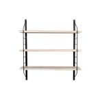 Polc mdf/fém 60x14x65cm - Fekete