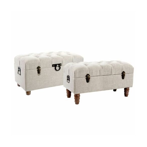 Kispad láda szett fa 81x42x43 cm - Bézs S/2