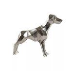 Figura kutya aluminium 27x8x23cm - Ezüstözött