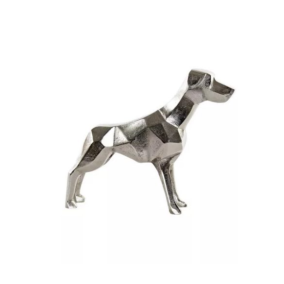 Figura kutya aluminium 27x8x23cm - Ezüstözött