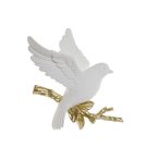 Galamb akasztható poly 21 cm x 25 cm - Fehér