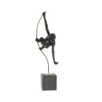 Figura majom poly, 18x11x59cm - Fekete/arany