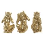 Figura majom poly 13x11x19,5cm - Arany 3 féle