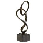 Figura poly, fém 18x11x48cm - Réz szín