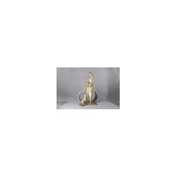 Figura műgyanta 26x14,5x39cm család - Aranyozott