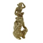 Figura majmok poly 13,5x10x30cm - Arany