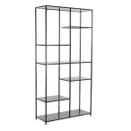 Polc fém 90x33x180cm - Fekete