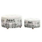 Lábtartó trópusi mintás 80x80x43 cm S/2