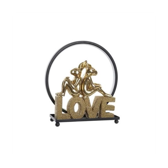 Dekoráció Nyulak LED-es "LOVE" felirat 30x11x31,5cm