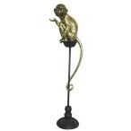 Figura majom poly/fém 32x21x105cm - Arany