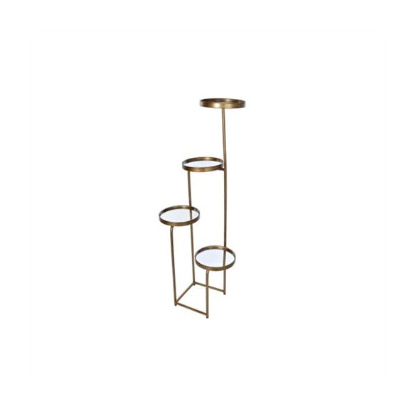 Polc fém/üveg 43x35x113cm