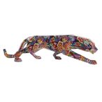 Figura párduc poly 47,5x11x13cm - Színes