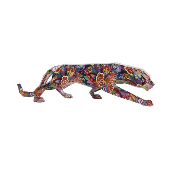 Figura párduc poly 47,5x11x13cm - Színes