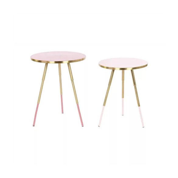 Kisasztal szett fém, fa 41x41x51cm színes S/2