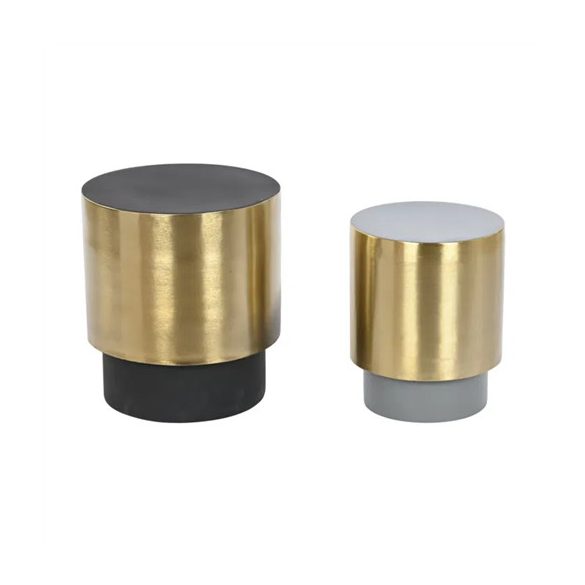 Kisasztal szett fém 35,5x35,5x40vm - Fehér, fekete