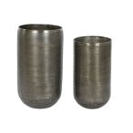 Kaspó szett fém 34,5x36x63 cm - Ezüst S/2