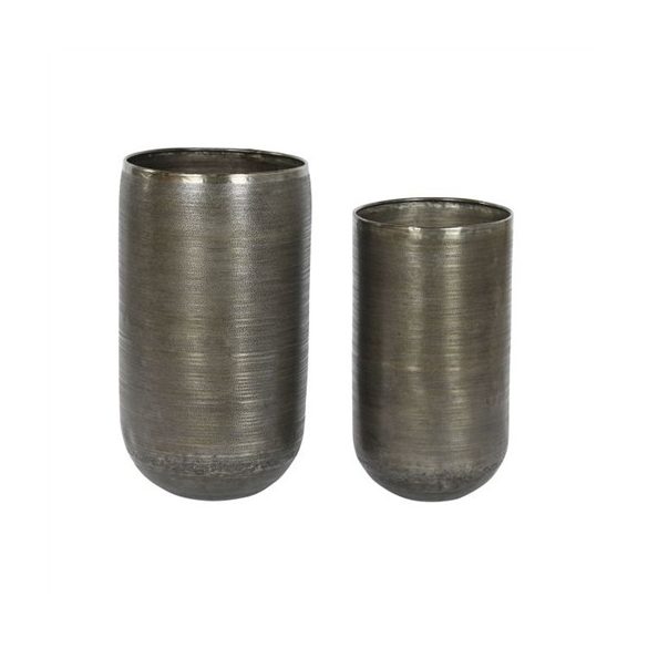 Kaspó szett fém 34,5x36x63 cm - Ezüst S/2