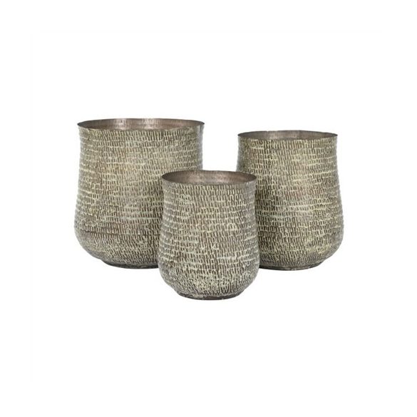 Kaspó szett fém 26x26x28 cm - S-es