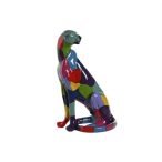 Figura párduc poly 25x18x41cm - Színes