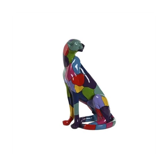 Figura párduc poly 25x18x41cm - Színes