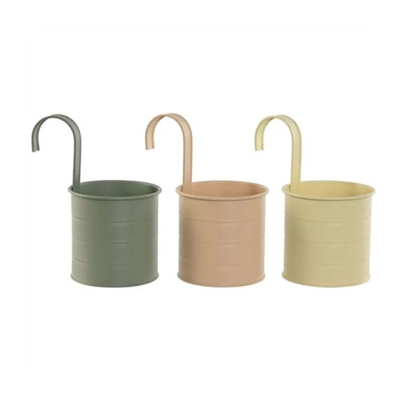 Kaspó fém akasztós 11,5x11,5x20cm - 3színben