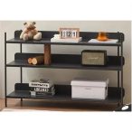 Polc fém 120x30x76cm - Fekete