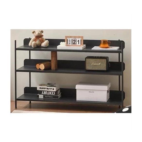 Polc fém 120x30x76cm - Fekete