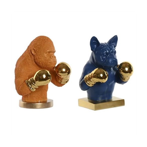 Figura majom, bulldog boxoló 28x26x35,5cm - 2féle
