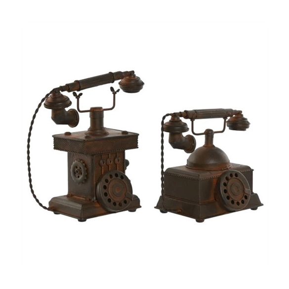 Dekoráció antik telefon 21x12x22cm - 2féle