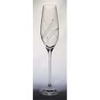   Kristály pezsgős üvegpohár Swarovski dísszel 210ml átlátszó S/2db