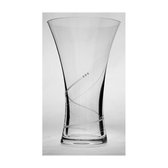 Üveg váza swarovski dísszel 250 mm - Átlátszó