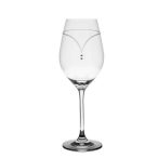 Üveg pohár Swarovski dísszel boros 360ml S/6