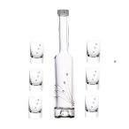   Üveg pohár Swarovski dísszel pálinkás+üveg 30ml S/6 +200ml