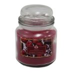 Aromagyertya üvegben 424 g - Málna és rózsa