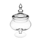 Cukorkatartó tetővel üveg 27x11cm
