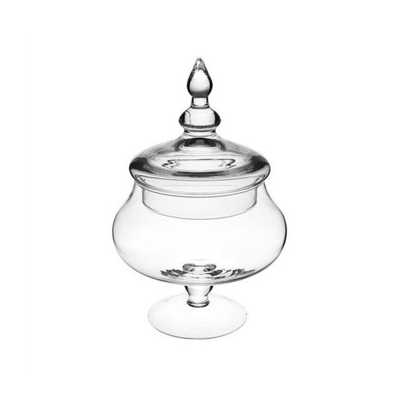Cukorkatartó tetővel üveg 27x11cm