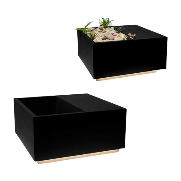 Virágtartó LED fénnyel agyag 92x92x45cm - Szürke