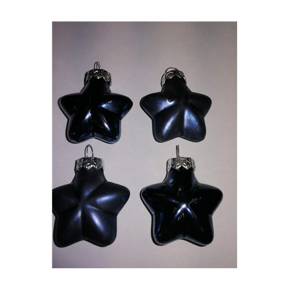 Csillag üveg akasztós 40mm - Éjkék S/12