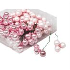 Gömb betűzős üveg 2cm fényes-matt - Rózsaszín S/144