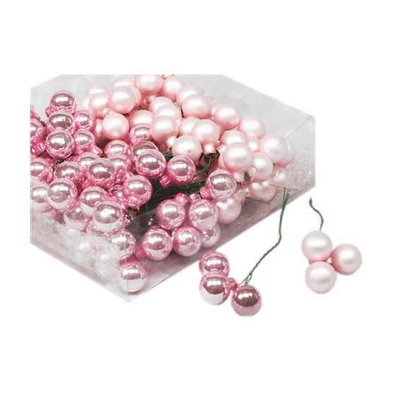 Gömb betűzős üveg 2cm fényes-matt - Rózsaszín S/144