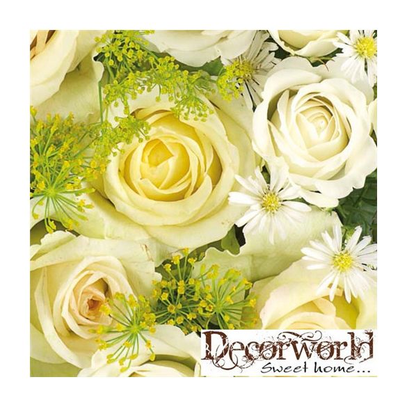 Ambiente szalvéta 33x33cm 20db/csom. Wedding roses