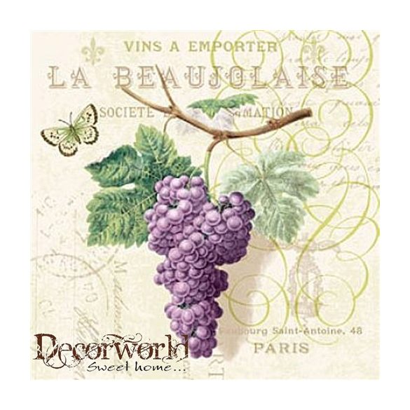 Ambiente szalvéta 33x33cm 20db/csom. Purple Grapes Cream