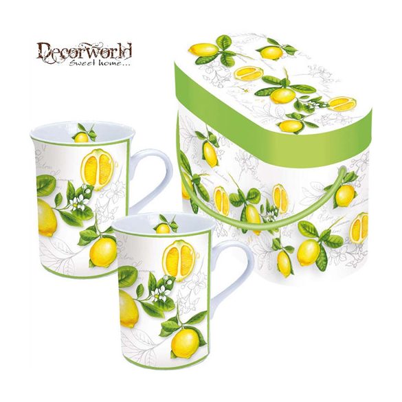 porcelán bögre sett/2db citrus