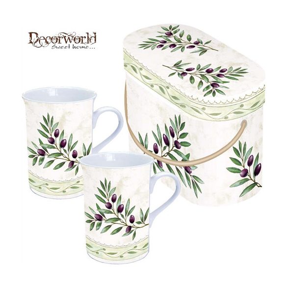 Bögre szett olivás S/2