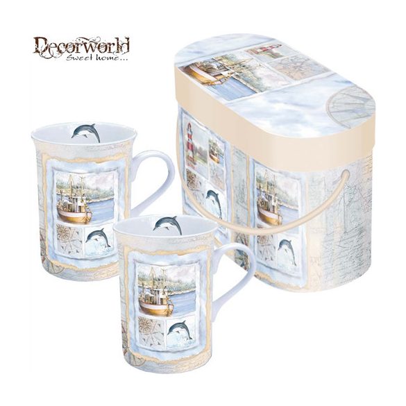 porcelán bögre sett/2db Martime Card