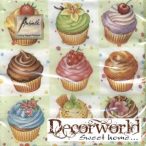 Ambiente szalvéta 33x33cm 20db/csom. Cupcakes Square Green