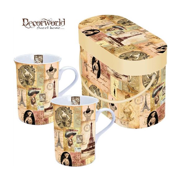 porcelán bögre sett/2dbMadame s Paris