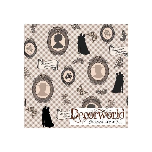 Ambiente szalvéta 33x33cm 20db/csom. Victorian Vintage Brown