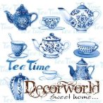 Ambiente szalvéta 33x33cm 20db/csom. Tea Moments Blue