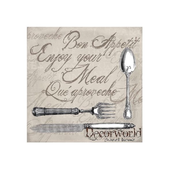 Ambiente szalvéta 33x33cm 20db/csom. Enjoy Your Meal Sand